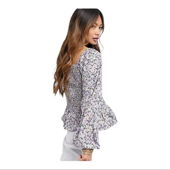 Floral Soffy Peplum Blouse Vero Moda  Sz M  NWT - Picture 2 of 11